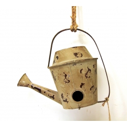 Domek dla ptaków karmnik Konewka metalowa vintage